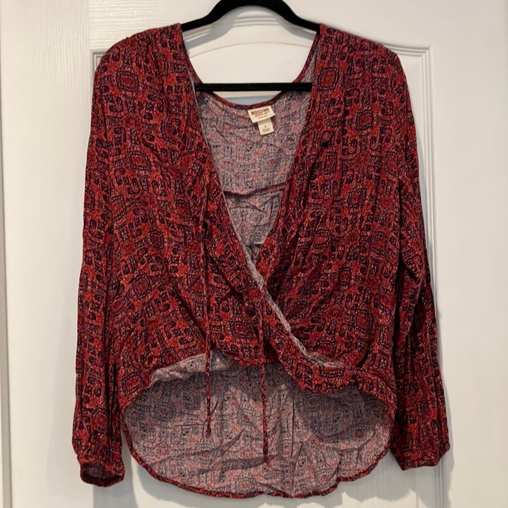 Tie front hippie drapey blouse